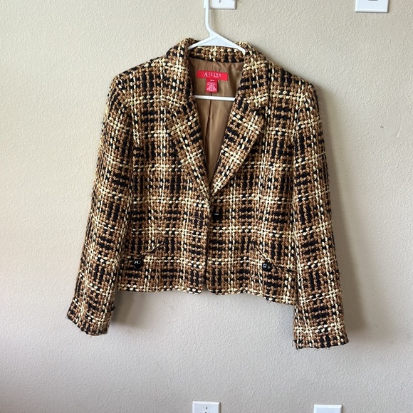 A Line Women Yellow Blazer 10 Petites - Picture 3 of 4